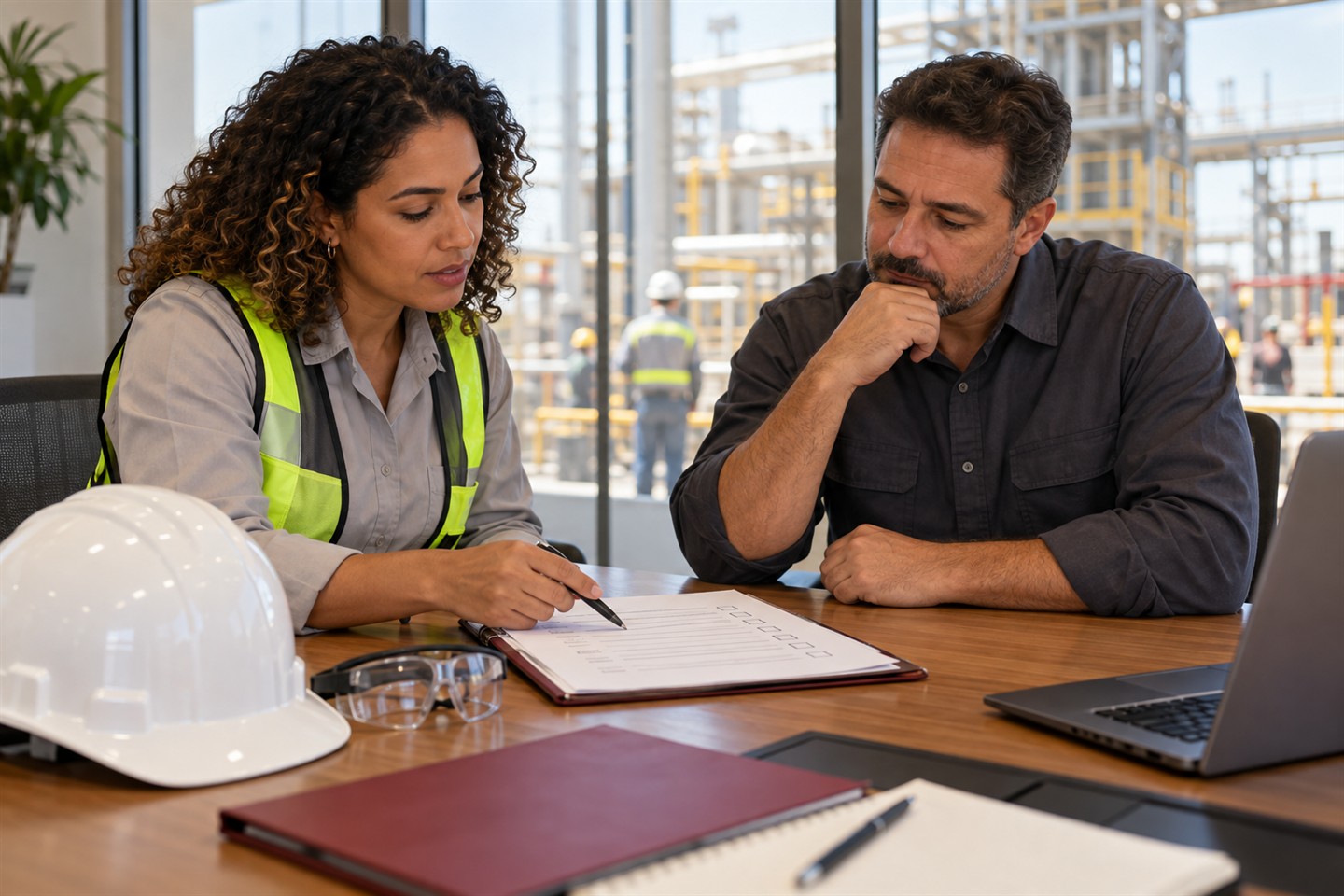 Consultora de segurança do trabalho e gestor analisam prioridades de prevenção.